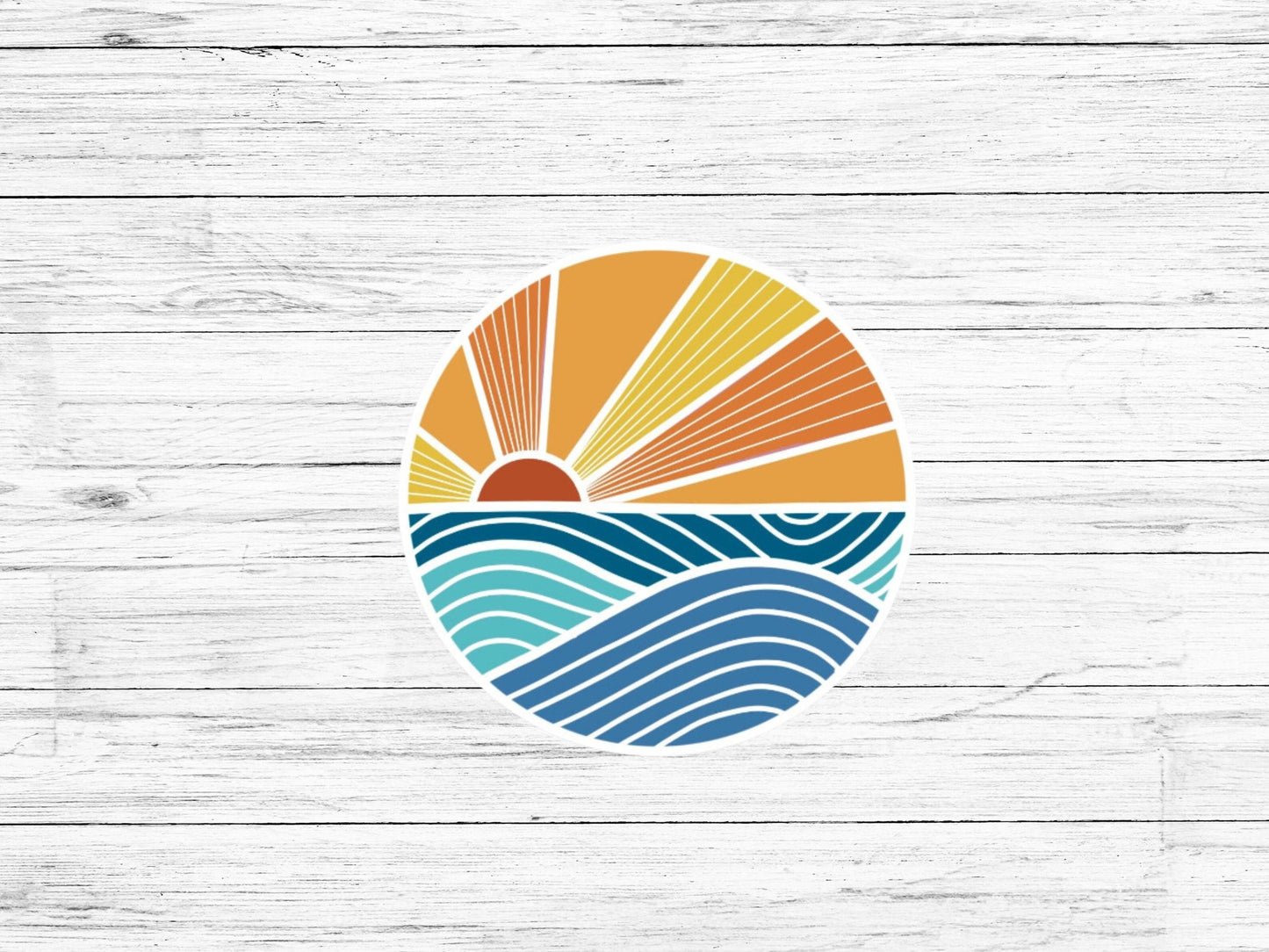 Ocean Sunset Sticker // Waterproof water bottle sticker // Laptop Sticker // Nature Sticker