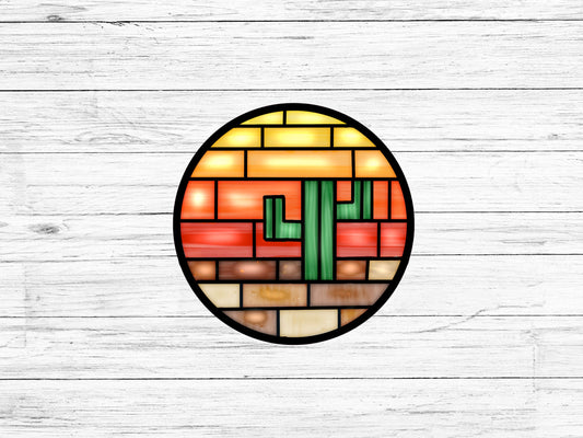 Desert Stained Glass Sticker//Vinyl Sticker