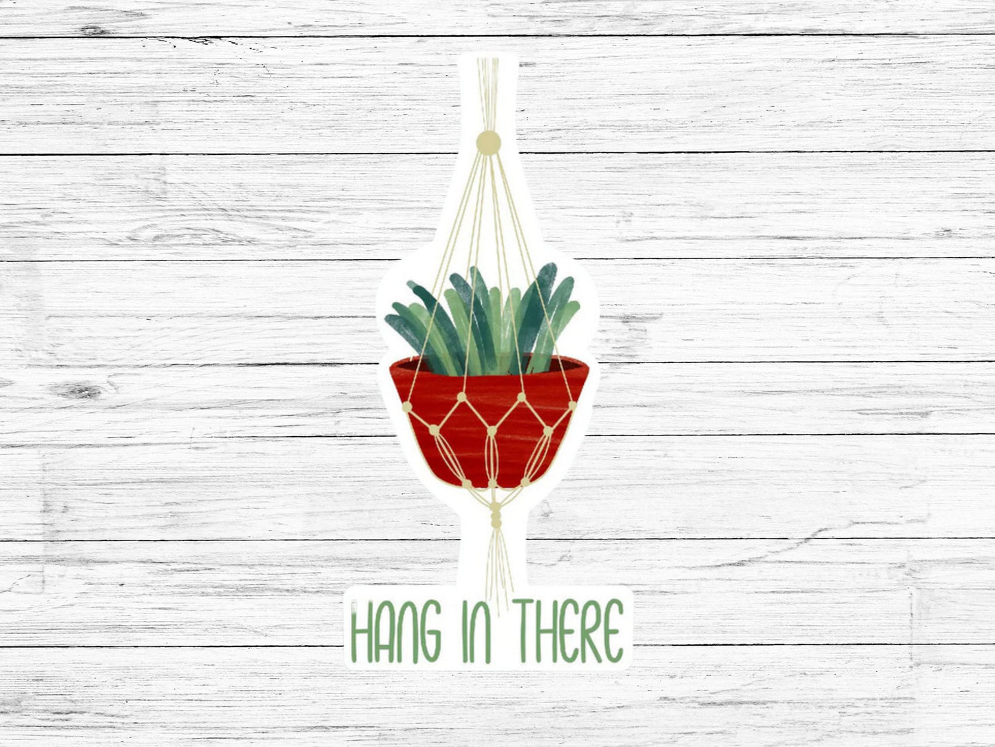 Hang In There Sticker//Marcrame Sticker// Encouragement Sticker