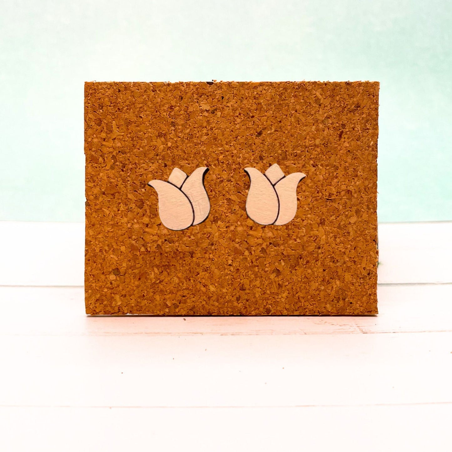 Tulip Earrings, Wooden Tulip Earrings, Floral Earrings, Wooden Floral Earrings, Hand painted Earrings, Tulip Studs