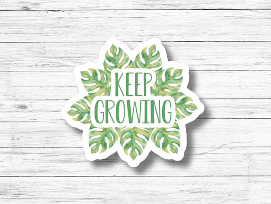 Keep Growing Monstera Plant Sticker