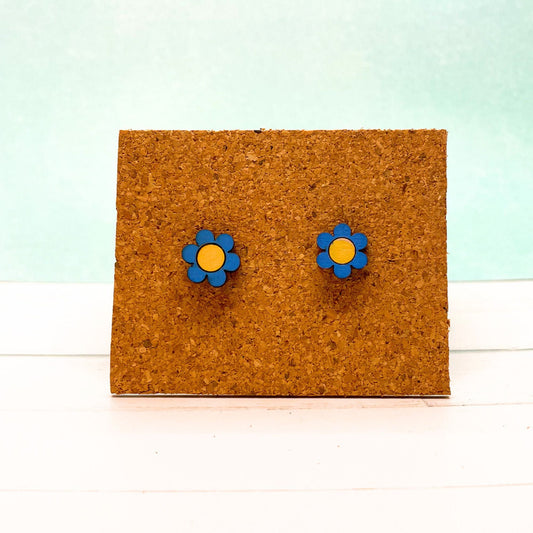 Blue Daisy Studs