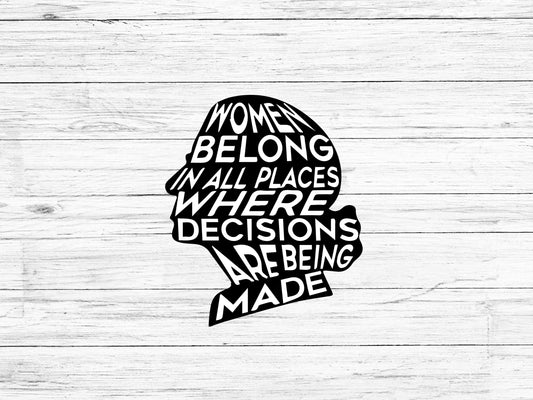 Ruth Bader Ginsburg Sticker - Women Belong