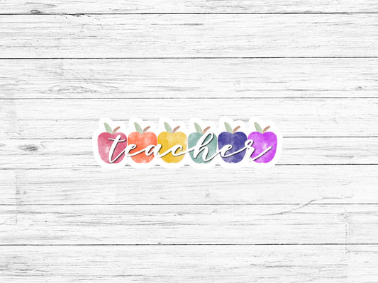 Teacher Apple Sticker // Teacher Sticker // First Year Teacher // Waterproof Sticker //
